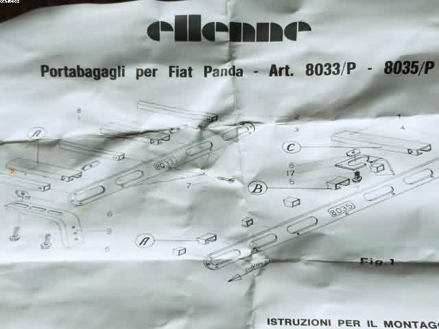 Portabagagli 90x100 cm ELLENNE per FIAT PANDA, nuovo, in magazzino dagli anni 70-80,